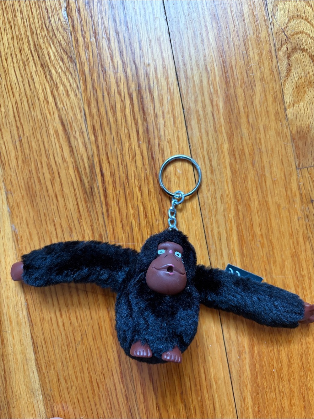 Kipling large 2.5” tall Black Plush Monkey Keyring bag charm